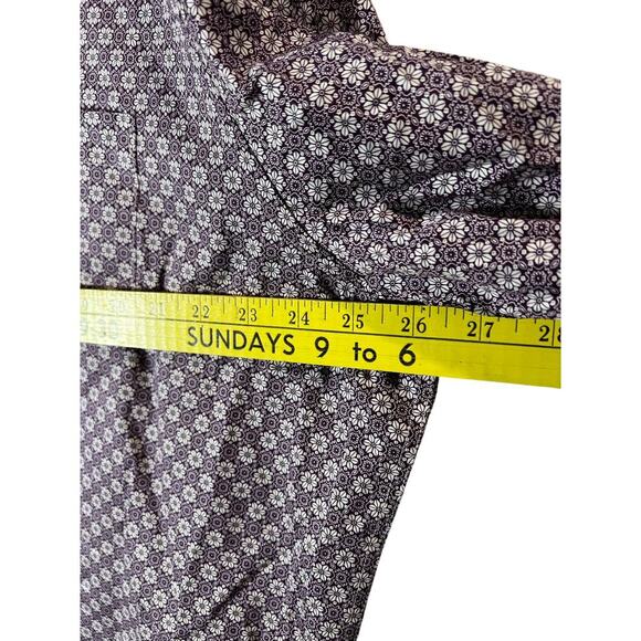 Johnston & Murphy Shirt Mens XXL Button Up Geometric Floral Cotton Long Sleeve - Picture 5 of 13